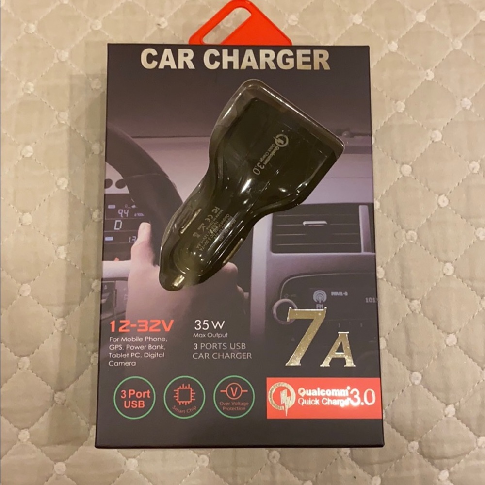 Fast Car Charger 7A/35W 3 Port Quick Charge 3.0